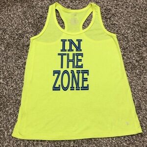 Danskin Now In The Zone Neon Green Racerback Tank Top